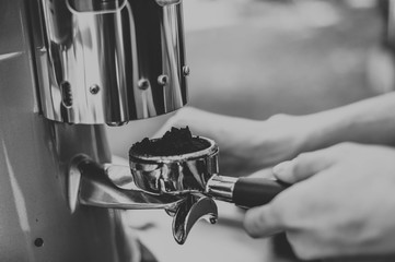 barista making coffee