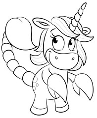 Einhorn Sternzeichen Skorpion - Vektor-Illustration