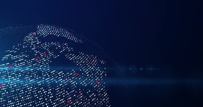 Vernetzte Erde 01 mit Roten Punkten, Flares und HG