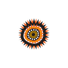 Fototapeta premium Aboriginal art dots painting icon logo design vector template