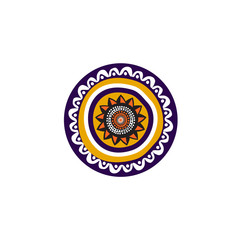 Aboriginal art dots painting icon logo design vector template