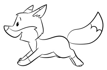 Niedlicher rennender Fuchs - Vektor-Illustration