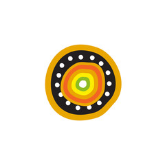 Aboriginal art dots painting icon logo design vector template