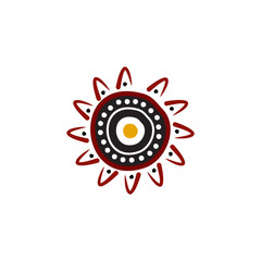 Aboriginal art dots painting icon logo design vector template