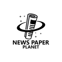 News Paper Planet Logo Template Design