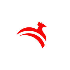 Fighter chicken logo design vector template © dimensi design