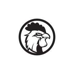 Fighter chicken logo design vector template