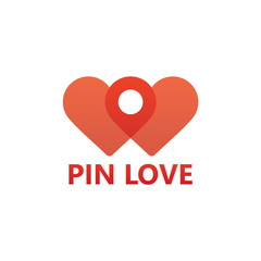 Pin Love Logo Template Design