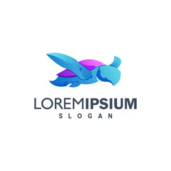 colorful turtle logo design illustration