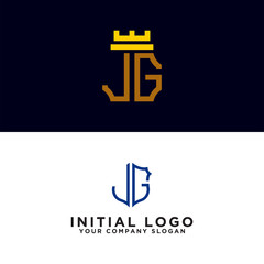 Fototapeta premium Set logo design inspiration for the company from the initial letters JG logo icon. -Vectors