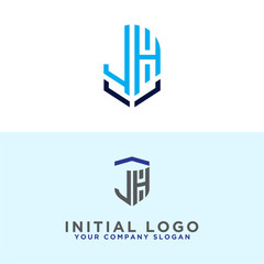 Set logo design inspiration for the company from the initial letters JH logo icon. -Vectors