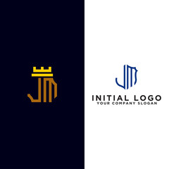Set logo design inspiration for companies from the initial letters of the JM logo icon. -Vectors