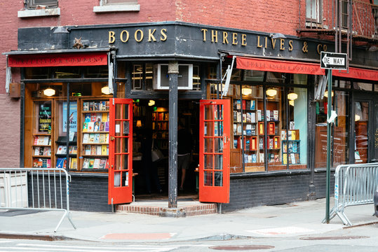 Three Lives and company old bookstore in Greenwich Village in New York City