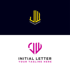 Set logo design inspiration for companies from the initial letters JW logo icon. -Vectors
