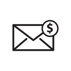 envelope icon trendy flat design