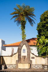 Fototapeta na wymiar Beautifully designed public well in Santana, Madeira