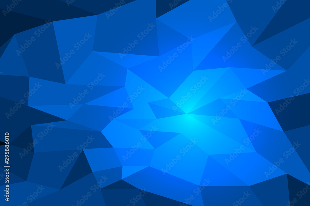 Poster abstract background of intersecting triangles and polygons in blue colors. vector polygonal design f