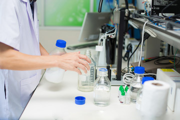 Fototapeta premium Researchers or students have conducted research in the laboratory.