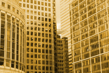 Fototapeta premium Orange Sunset in City Architecture