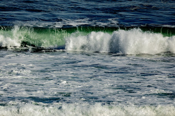 Waves breaking on the coast