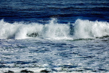 Waves breaking on the coast
