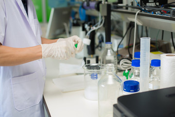 Fototapeta premium Researchers or students have conducted research in the laboratory.