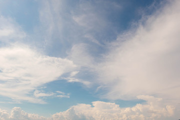 Altostatus cloud on the troposphere and blue sky background