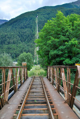 a railway bridge in the countryside