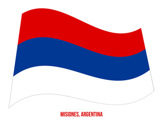 Misiones Flag Waving Vector Illustration on White Background. Flag of Argentina Provinces.