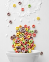 Close-up tasty colorful cereal