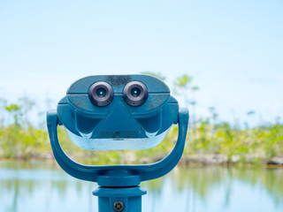 Coin-operated binoculars in No name Key, Florida