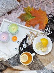 different autumn cozy accessories