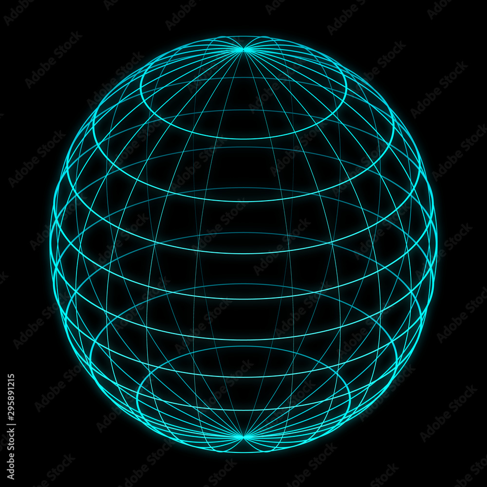 Poster globe 3d isolation abstract on black background