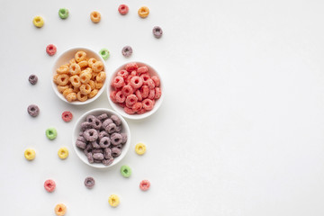 Delicious cereal bowls with copy space