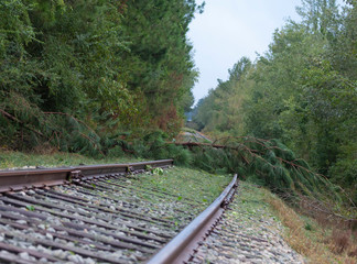 Blocked rail line