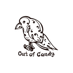 Halloween Hand Drawn Raven with Phrase