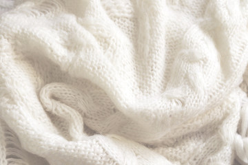 Fototapeta na wymiar White wool sweater, soft image