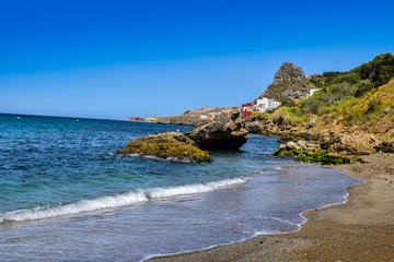 Panoramic View of Mediterranean Moroccan Coast, Belyounech City, Morocco
