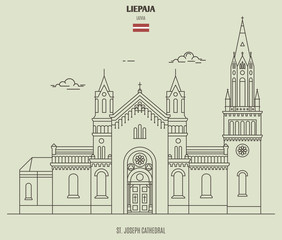 St. Joseph Cathedral in Liepaja, Latvia. Landmark icon