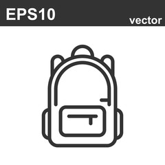 Schoolbag icon on white
