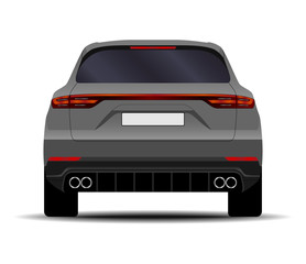 Obraz na płótnie Canvas realistic SUV car. back view.