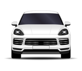 realistic SUV car. front view.