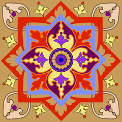 Seamless vector pattern with bright pattern. Exquisite swirl geometric decor for wallpapers and tiles.