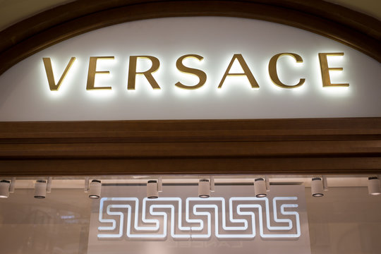 Signboard of the Versace shop