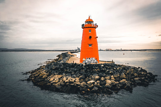 The Poolbeg light house. It is beside the Dublin bay. Also if you are here you can get very beautiful photos during the sunset.