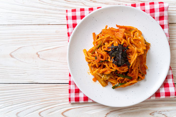 stir-fried noodles with Korean spicy sauce and vegetable