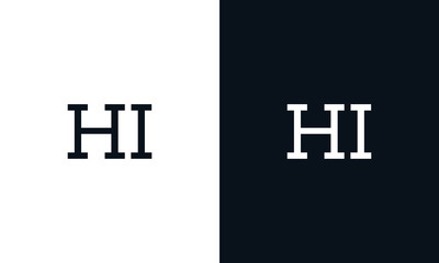 Minimalist line art letter HI logo. This logo icon incorporate with two letter in the creative way.