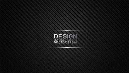 Vector design trendy and technology concept background. Dark carbon fiber texture and copy space on dark background, Abstract futuristic technology template.