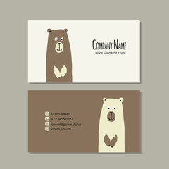 Card design with funny bear