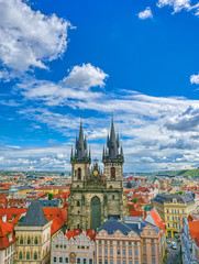 Obraz premium The Church of Our Lady before Tyn in Old Town Square of Prague, Czech Republic.